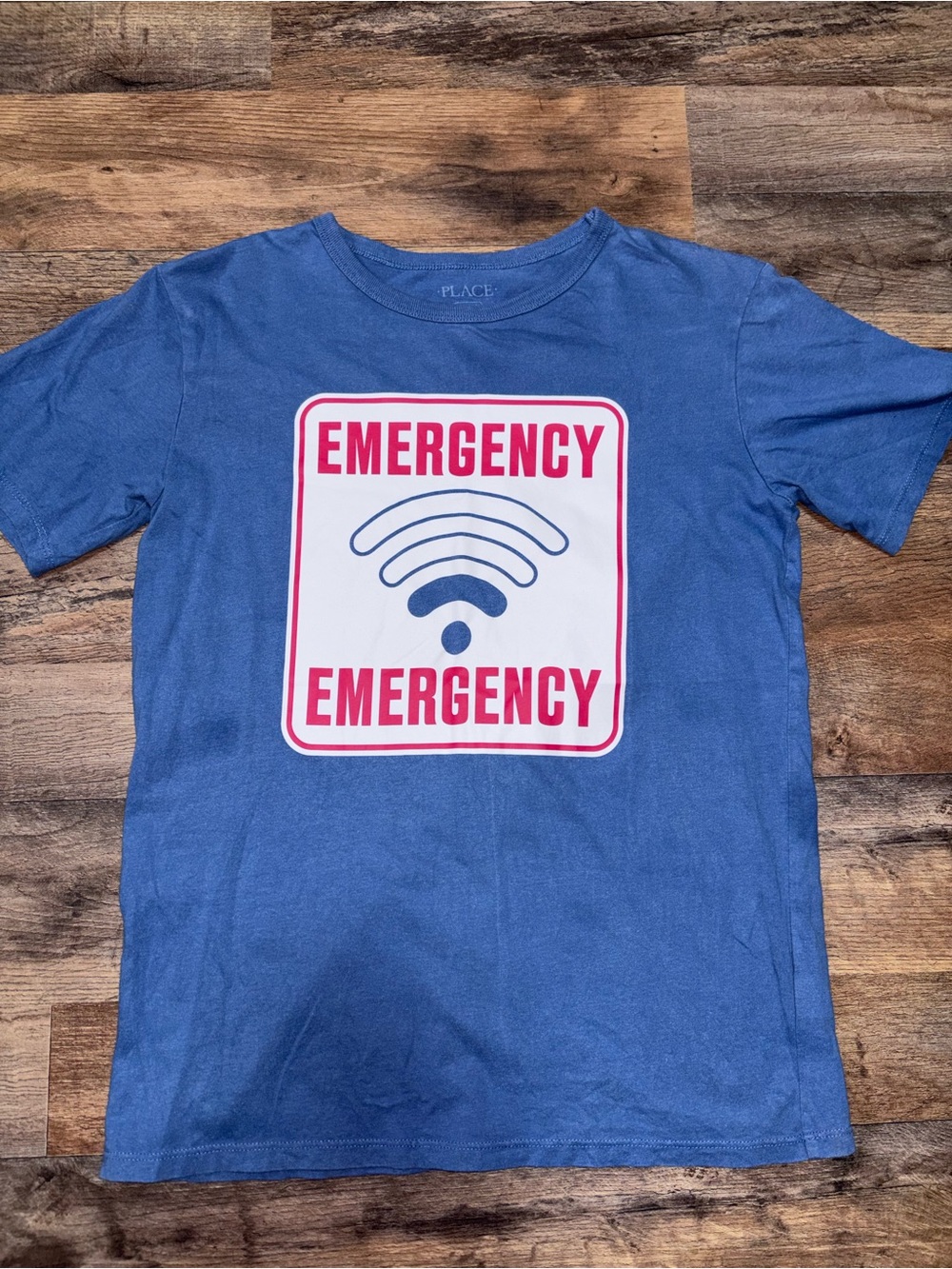 The Children's Place Blue Short Sleeve Tee with Red & White Emergency Graphic